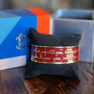 Rustic Cuff Red Engraved Bracelet